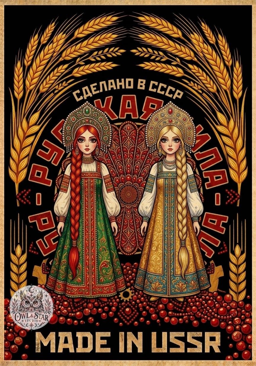 Digital Poster No. 2 Made in USSR - Matryoshka girls, made in the USSR