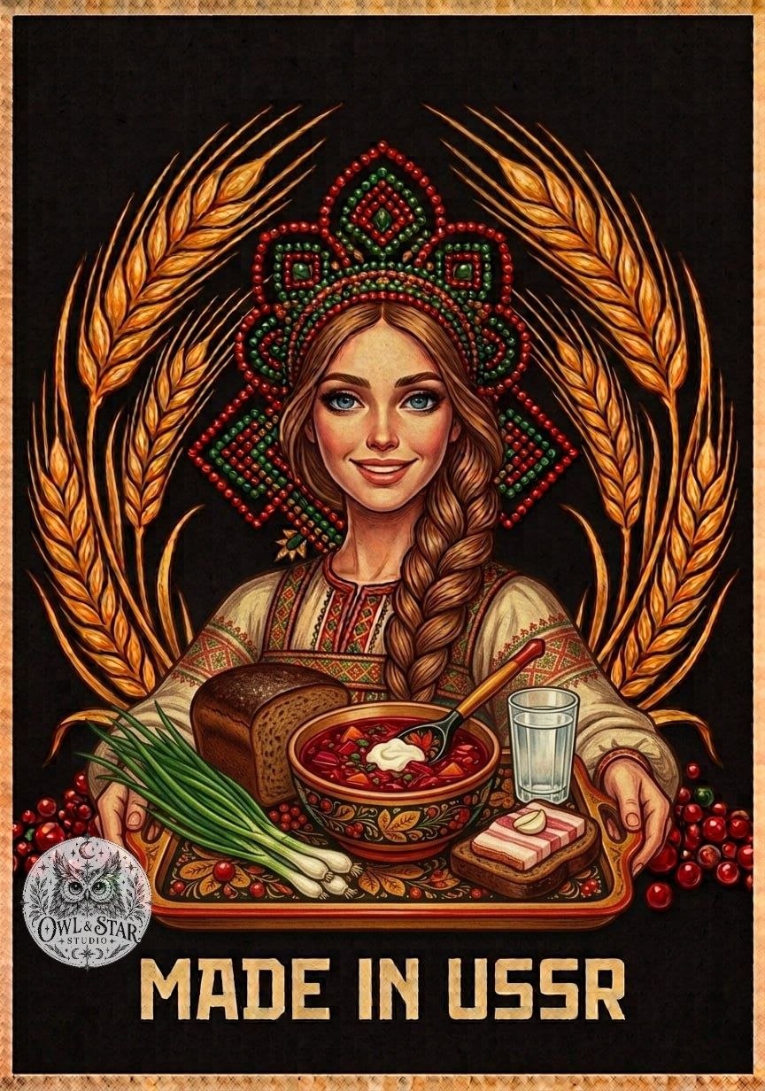 Digital poster No. 4 Made in USSR - Matryoshkas - Chef