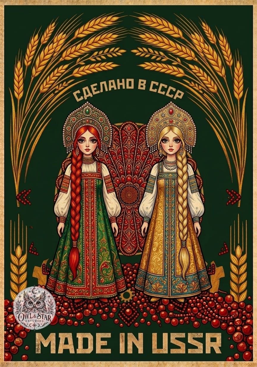 Digital poster -Made in USSR- Matryoshka girls